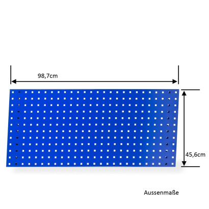 Dierovaná stena na náradie 98,7 x 45,6 cm, modrá