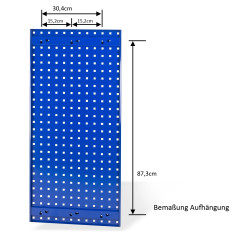 DEMA Dierovaná stena na náradie 98,7 x 45,6 cm, modrá