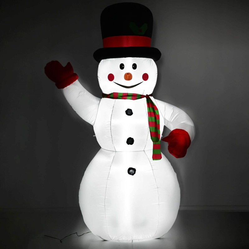 LED nafukovací Snehuliak 180 cm, IP44, studená biela