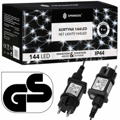 LED svetelná sieť - 2x2m, 144LED, 8 funkcií, pamäť, IP44, studená biela