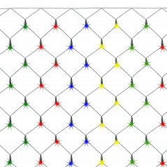 LED svetelná sieť - 2x2m, 144LED, 8 funkcií, pamäť, IP44, multicolor
