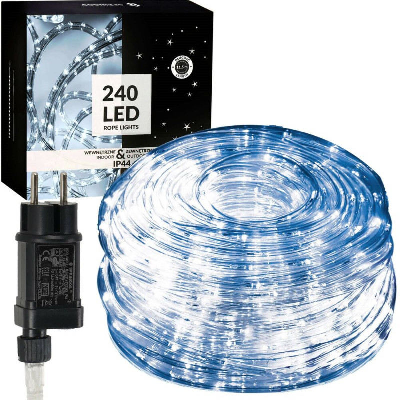 LED svetelná hadica - 10m, 240LED, 8 funkcií, pamäť, IP44, studená biela