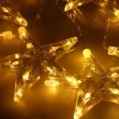 LED svetelný záves Hviezdy - 2,5x0,83m, 70LED, 8 funkcií, IP20, teplá biela