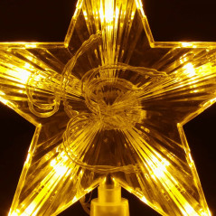 LED Hviezda na vianočný stromček - 17,5cm, 10LED, 3xAA, IP20, teplá biela