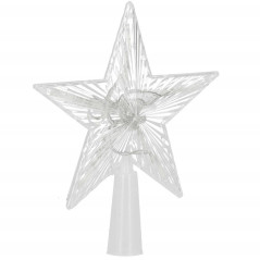 LED Hviezda na vianočný stromček - 17,5cm, 10LED, 3xAA, IP20, teplá biela