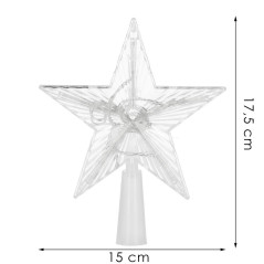 LED Hviezda na vianočný stromček - 17,5cm, 10LED, 3xAA, IP20, teplá biela