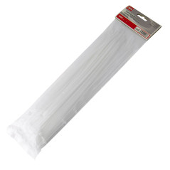 DEMA Viazacie sťahovacie pásky 3,6x300 mm, biele, 100 ks