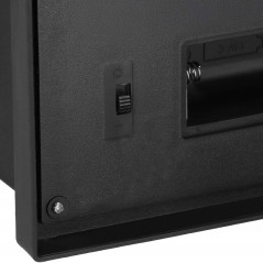 LED krb s efektom horiaceho dreva - 27,5 cm, 3xC, čierna