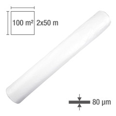 Zakrývacia fólia 2x50 m LDPE stredne hrubá, priehľadná