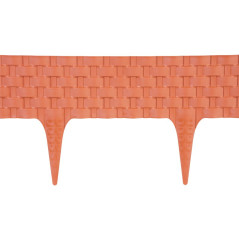 Plastová palisáda RattanPalisade, 82x9,5/20 cm, terakota, 240 cm