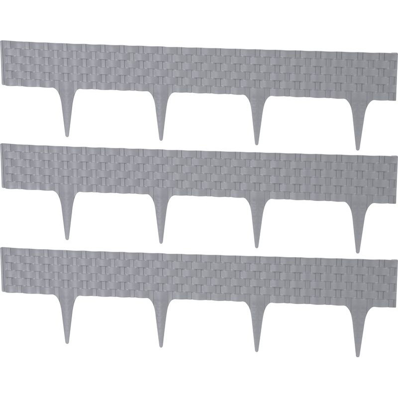 Plastová palisáda RattanPalisade, 82x9,5/20 cm, grafit, 240 cm