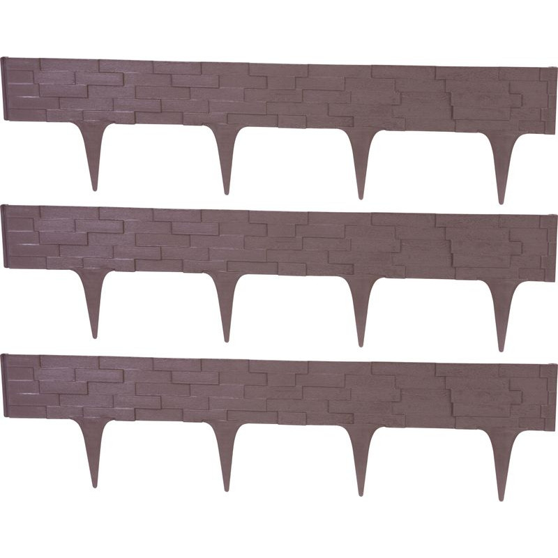 Plastová palisáda StonePalisade, 79x9,5/20 cm, hnedá, 237 cm