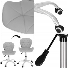 Kancelárska stolička ergonomická SPRINGOS HF0023 sivo-biela
