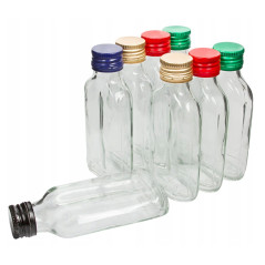 Fľaška s vrchnákom ploskačka 100 ml, 8 ks