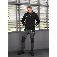 Prémiová pracovná mikina fleece, výstuhy z Cordury, čierna, veľkosť XXL