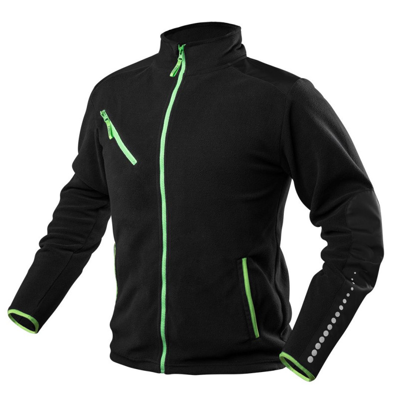 Prémiová pracovná mikina fleece, výstuhy z Cordury, čierna, veľkosť XXL
