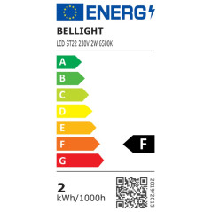 LED žiarovka E14, 2 W, 6500 K, 180 lm, hruška
