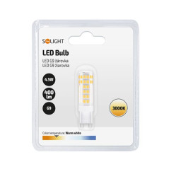 LED žiarovka G9, 4,5 W, 3000 K, 400 lm, valcová