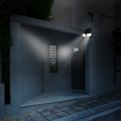 LED solárne svietidlo so senzorom, 8 W, 600 lm, Li-on, čierne
