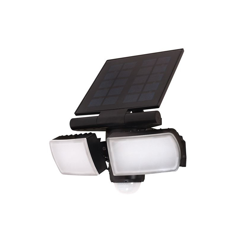 LED solárne svietidlo so senzorom, 8 W, 600 lm, Li-on, čierne
