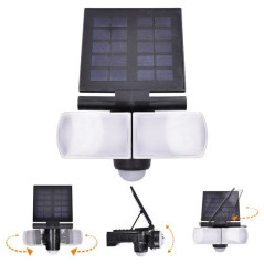 LED solárne svietidlo so senzorom, 8 W, 600 lm, Li-on, čierne