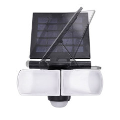 LED solárne svietidlo so senzorom, 8 W, 600 lm, Li-on, čierne