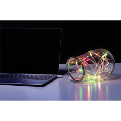 LED svetelná reťaz USB, 3 m, farebná