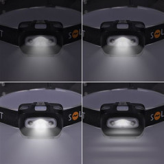 LED čelové svietidlo 3 W + červené svetlo, 3x AAA