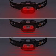 LED čelové svietidlo 3 W + červené svetlo, 3x AAA