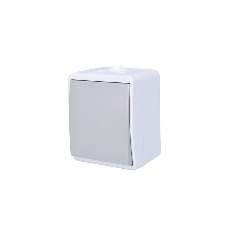 Vypínač jednopólový do vlhka IP54, sivý