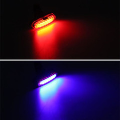 LED nabíjacie zadné svetlo na bicykel, 3 W COB
