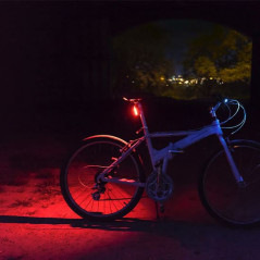 LED nabíjacie zadné svetlo na bicykel, 3 W COB
