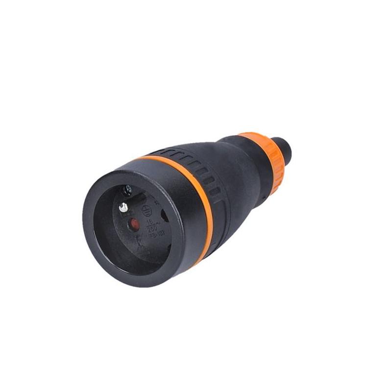 Zásuvka priama do vlhka IP40, čierna/oranžová