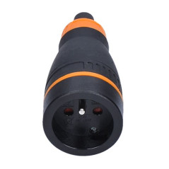 Zásuvka priama do vlhka IP40, čierna/oranžová