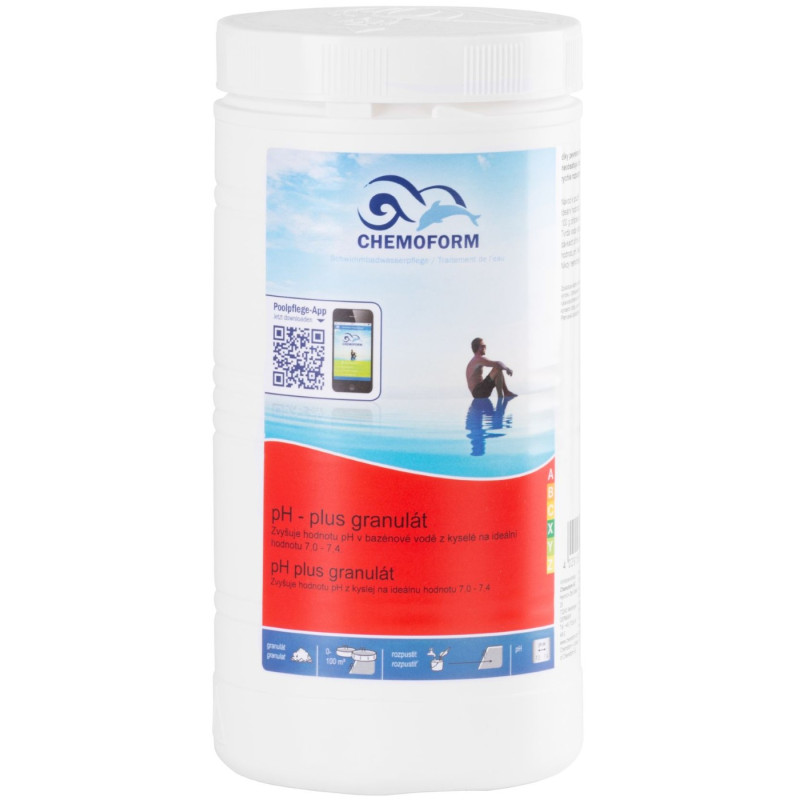 Prípravok do bazéna pH plus granulát, 1 kg