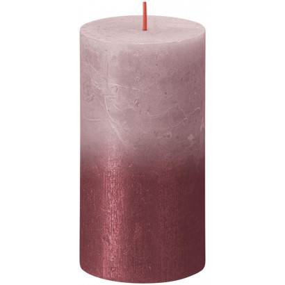 Sviečka valcová 68x130 mm, Sunset Ash Rose+Red