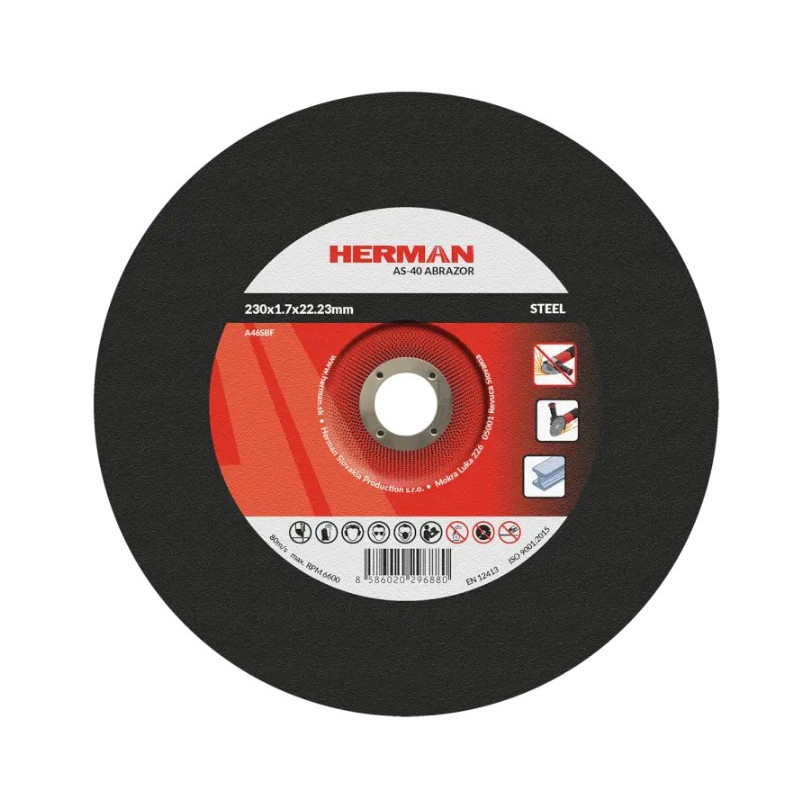 Rezný kotúč na oceľ 230x1,7x22,23 mm s prelisom AS-40 Abrazor