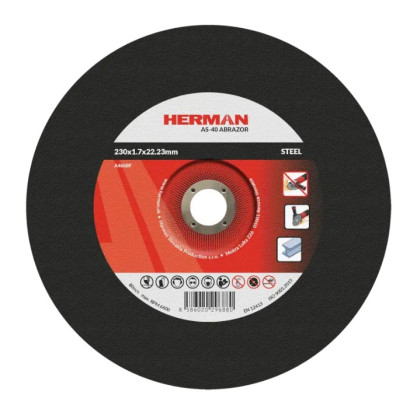 Rezný kotúč na oceľ 230x1,7x22,23 mm s prelisom AS-40 Abrazor