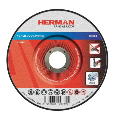 Rezný kotúč na nerez 125x0,7x22,23 mm s prelisom AR-40 Abrazor
