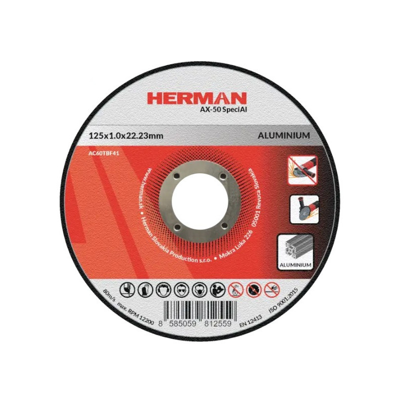 Rezný kotúč na hliník 125x1,0 mm AX-50 SpeciAl