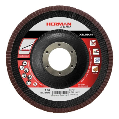 Lamelový kotúč na oceľ  115 mm/P80 LS-10 Area corundum