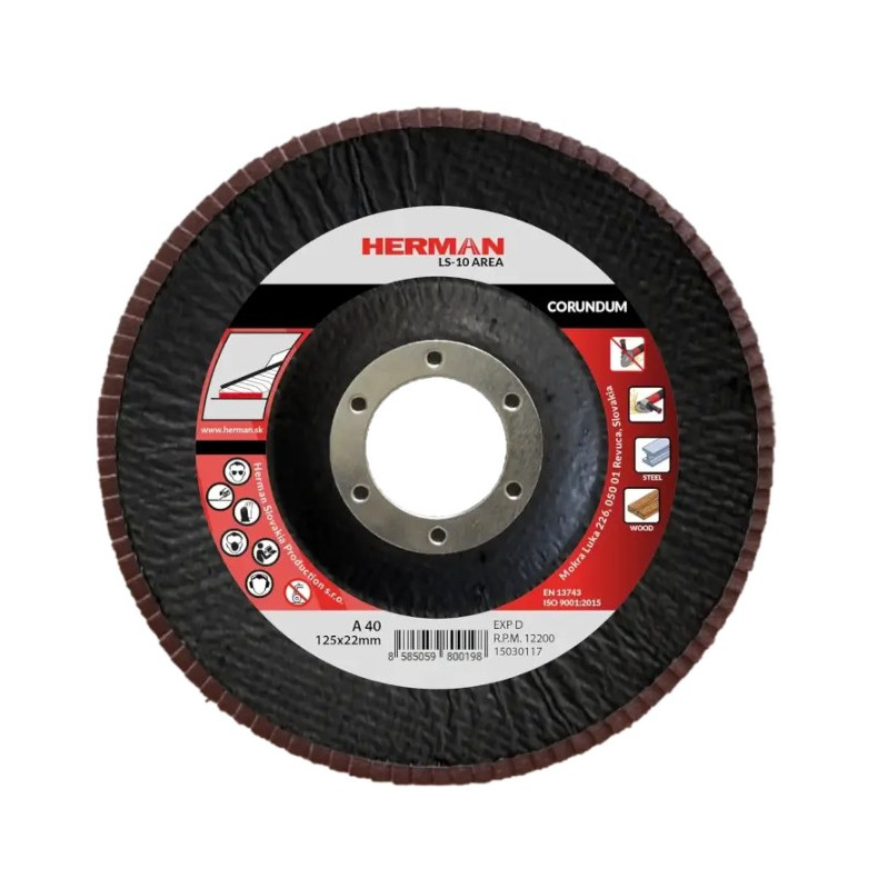 Lamelový kotúč na oceľ 125 mm/P40 LS-10 Area corundum