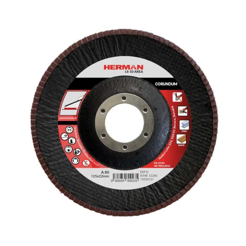 Lamelový kotúč na oceľ 125 mm/P80 LS-10 Area corundum