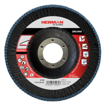Lamelový kotúč na nerez 125 mm/P60 LR-10 Area zirconia