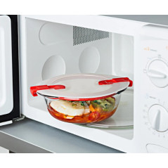 Okrúhla sklenená nádoba 350 ml s vekom Cook&Heat