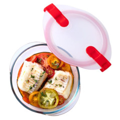 Okrúhla sklenená nádoba 350 ml s vekom Cook&Heat