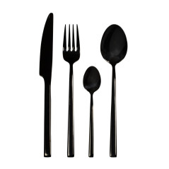Príbory pre 6 osôb Como Black Gift Box, 24-dielna sada