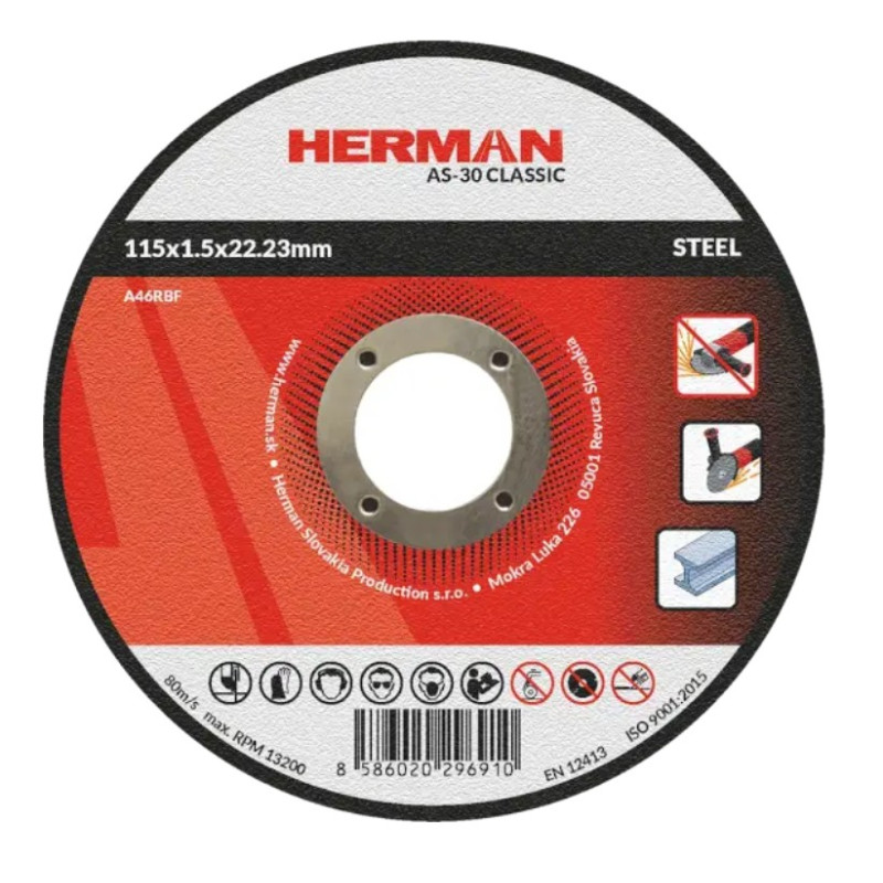 Rezný kotúč na oceľ 115x1,5x22,23 mm AS-30 Classic