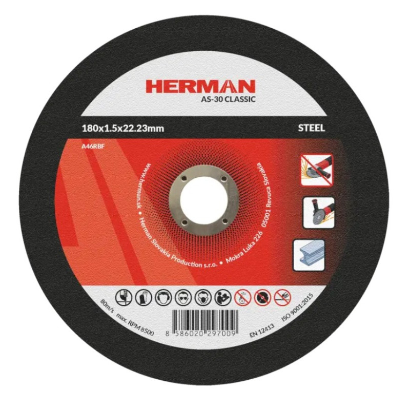 Rezný kotúč na oceľ 180x1,5x22,23 mm AS-30 Classic
