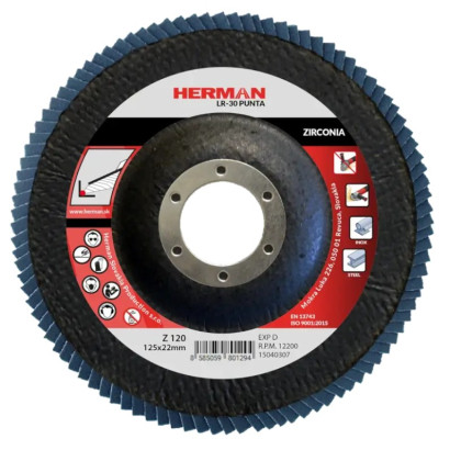 Lamelový kotúč na nerez 125 mm/P120 LR-30 Punta zirconia